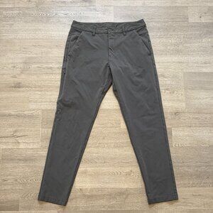 BYLT Pants Mens Large Gray Everyday Pant 2.0 Chino Stretch Zip Pocket 34x30